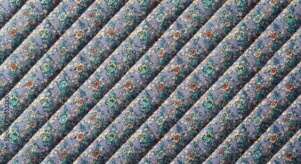 Fototapeta premium Vintage Floral Quilted Fabric Pattern