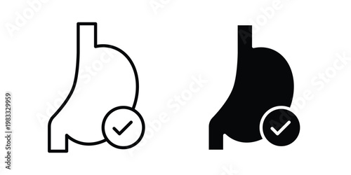 Digestion icon outline style. Black solid silhouette style icons