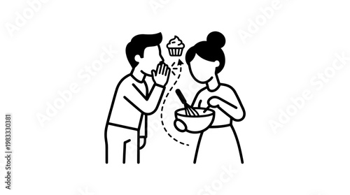 Sharing A Recipe Secret Whispering and Baking