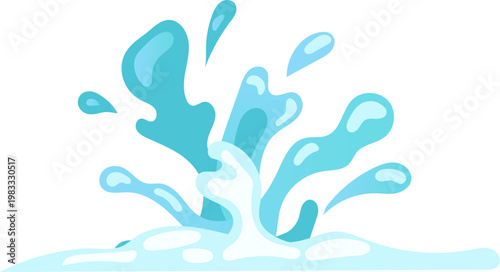 Abstract Blue Water Splash Waves Spray