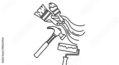 Painter tools in a bundle.