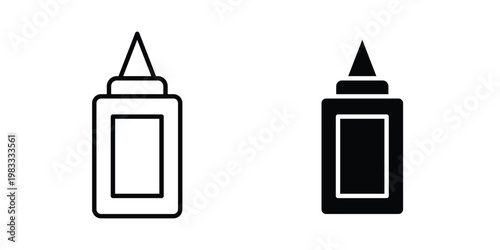 Glue icon outline style. Black solid silhouette style icons