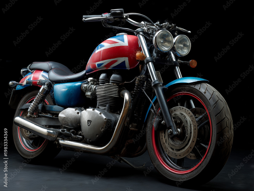 Obraz premium Custom british motorcycle with union jack paint design