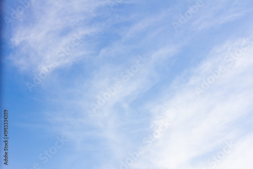 Clear blue color sky with white cloud background