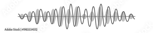 Sound Waveform Oscillation Line Art