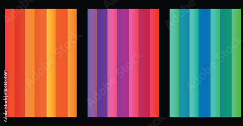 Vibrant vertical stripes a colorful abstract composition of four panels