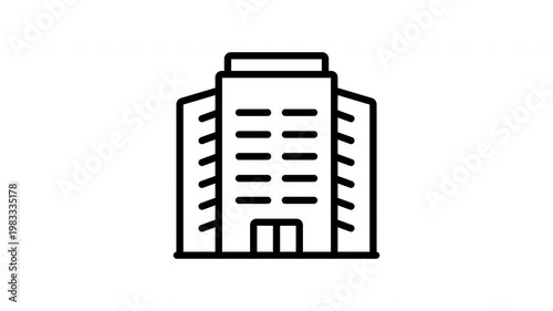 Office Building Icon for Commercial Real Estate Concept