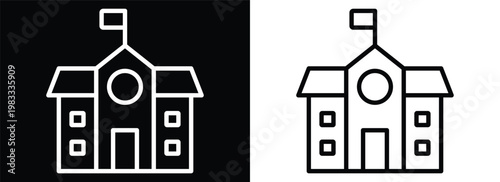 School monochrome line style