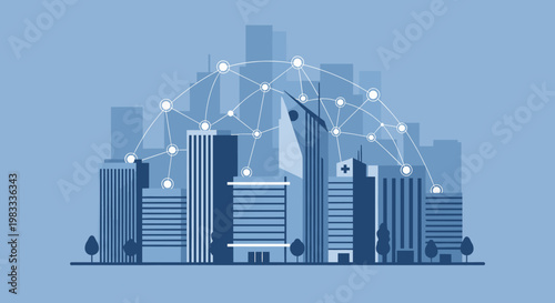 A clean, modern illustration portraying growth and stability alongside architecture, ideal for marketing materials, website design, or conveying a sen