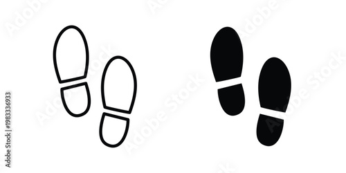 Imprint soles shoes icon outline style. Black solid silhouette style icons