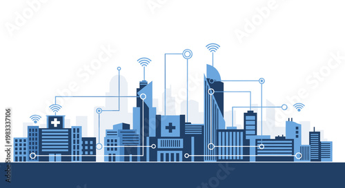 A clean, stylized illustration conveys innovation and reliable access in the healthcare sector, suitable for marketing materials and digital platforms