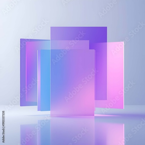 Abstract Glassmorphism Gradient Rectangles Background in Purple and Blue