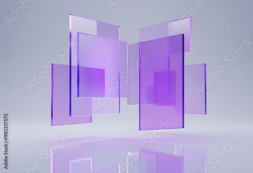 Abstract Glassmorphism Gradient Rectangles Background in Purple and Blue