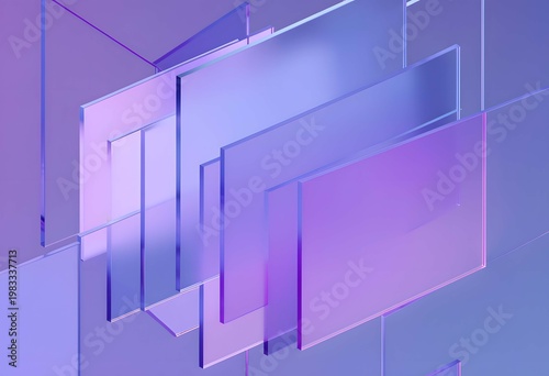 Abstract Glassmorphism Gradient Rectangles Background in Purple and Blue