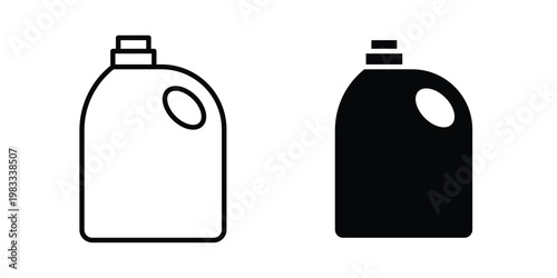 laundry detergent bottle icon outline style. Black solid silhouette style icons