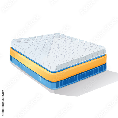 Comfortable bed mattress illustration isolated on white background vector
