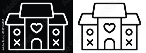 Childcare Service monochrome line style