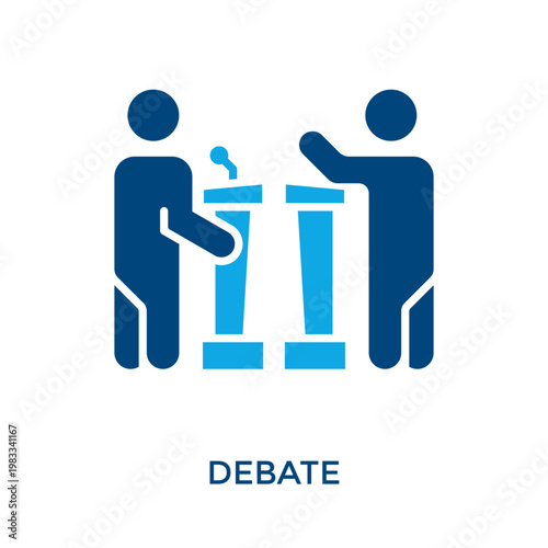 Debate Icon Dual Tone Style. Vector Illustration For Graphic Design