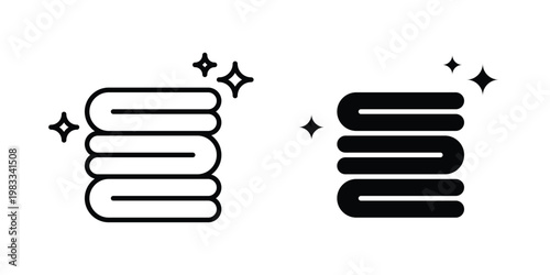 Neat fold clothes icon outline style. Black solid silhouette style icons