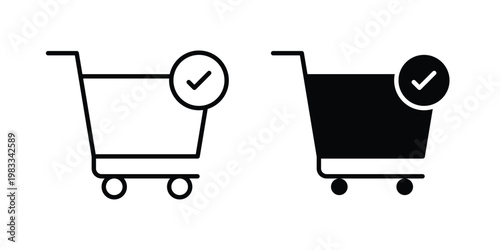 Order icon outline style. Black solid silhouette style icons