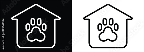 Animal Shelter monochrome line style