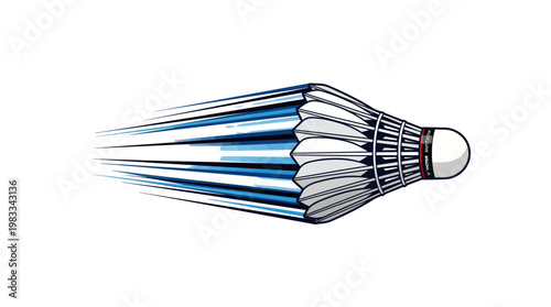 Badminton shuttlecock in motion