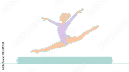 Gymnast performing a split jump