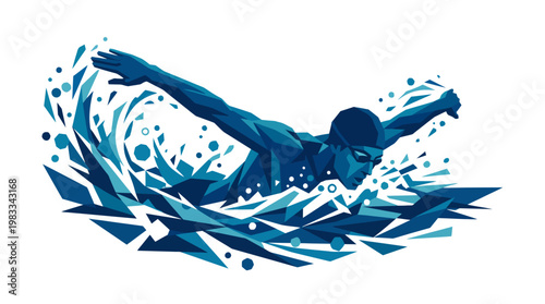 Swimmer performing butterfly stroke