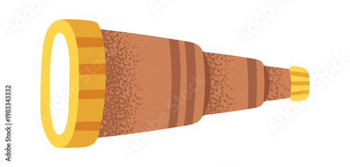 Telescope Vintage Spyglass Exploration Cartoon