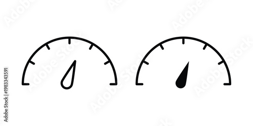 Performance indicator icon outline style. Black solid silhouette style icons