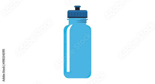 A simple, light blue water bottle with a dark blue ribbed cap
