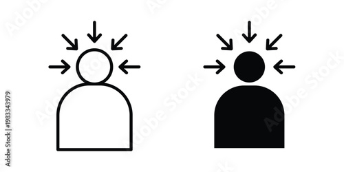 Persuasion icon outline style. Black solid silhouette style icons