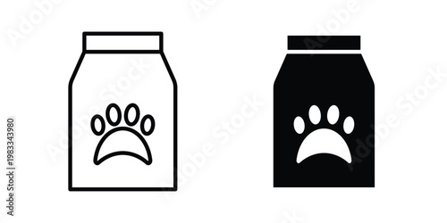 Pet food outline style. Black solid silhouette style iconsage icon outline style. Black solid silhouette style icons