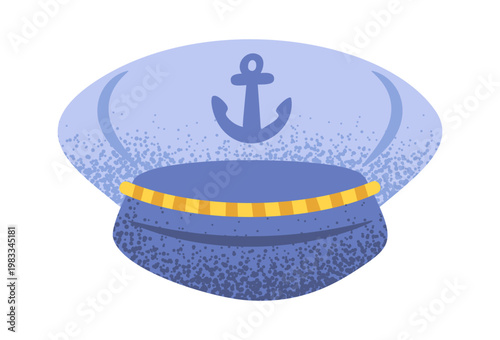 Captain Hat With Anchor Emblem Cartoon