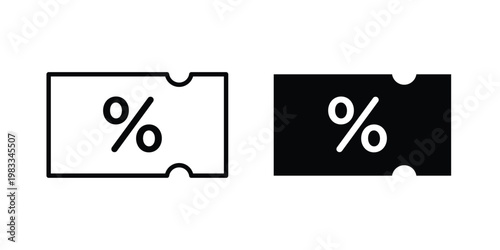Promo code icon outline style. Black solid silhouette style icons