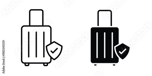 Protection of baggage icon outline style. Black solid silhouette style icons