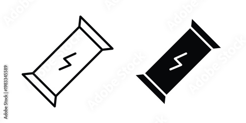 Protein bar icon outline style. Black solid silhouette style icons