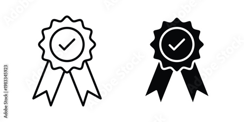 Quality Guarantee Icon outline style. Black solid silhouette style icons