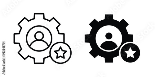 Skills icon outline style. Black solid silhouette style icons