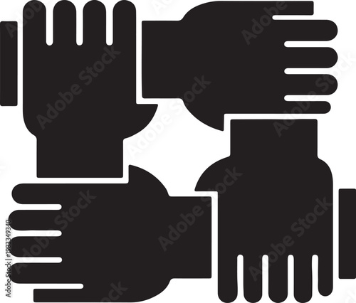 Unity Hands Loop Icon – Teamwork and Cooperation Symbol