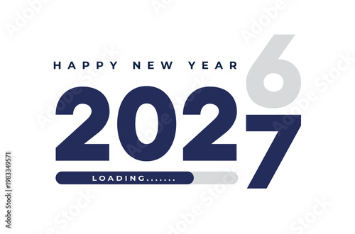 Happy New Year 2027 Loading Celebration Background Festive Countdown Concept Design. new year 2026 into 2027 