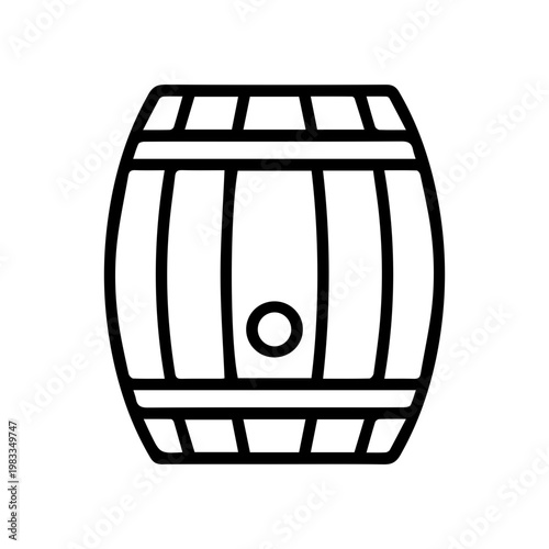 Wooden Barrel Outline Icon