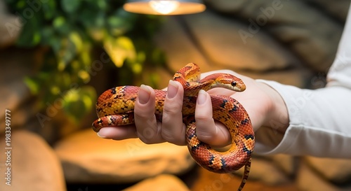 Captivating Corn Snake - A Close-Up Encounter with a Vibrant Reptile.