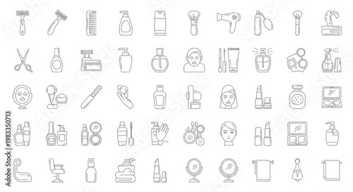 Various Beauty And Hygiene Icons.