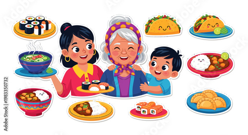 happy family enjoying traditional meal together at table