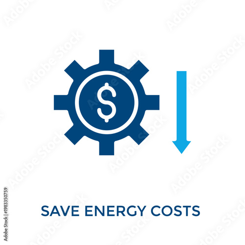 Save Energy Costs Icon Dual Tone Style. Vector Illustration For Graphic Design