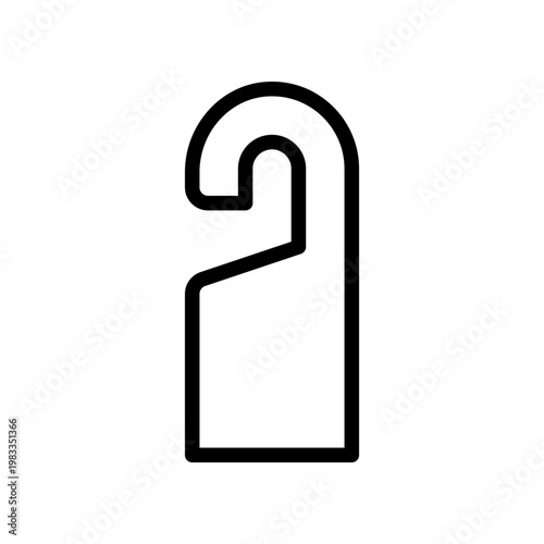 Do Not Disturb Door Hanger Icon Outline Hotel Privacy Sign Minimal Hanging Tag Graphic