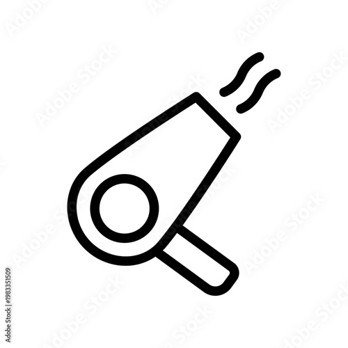 Hair Dryer Icon Line Art - Blow Dryer Symbol for Beauty, Salon, Styling and Grooming