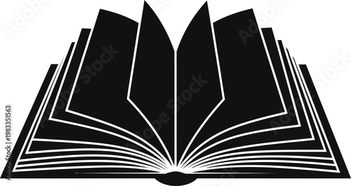 Open book silhouette a symbol of knowledge and storytelling