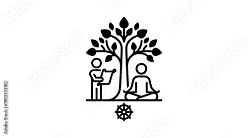 Zen Meditation and Knowledge Symbol
